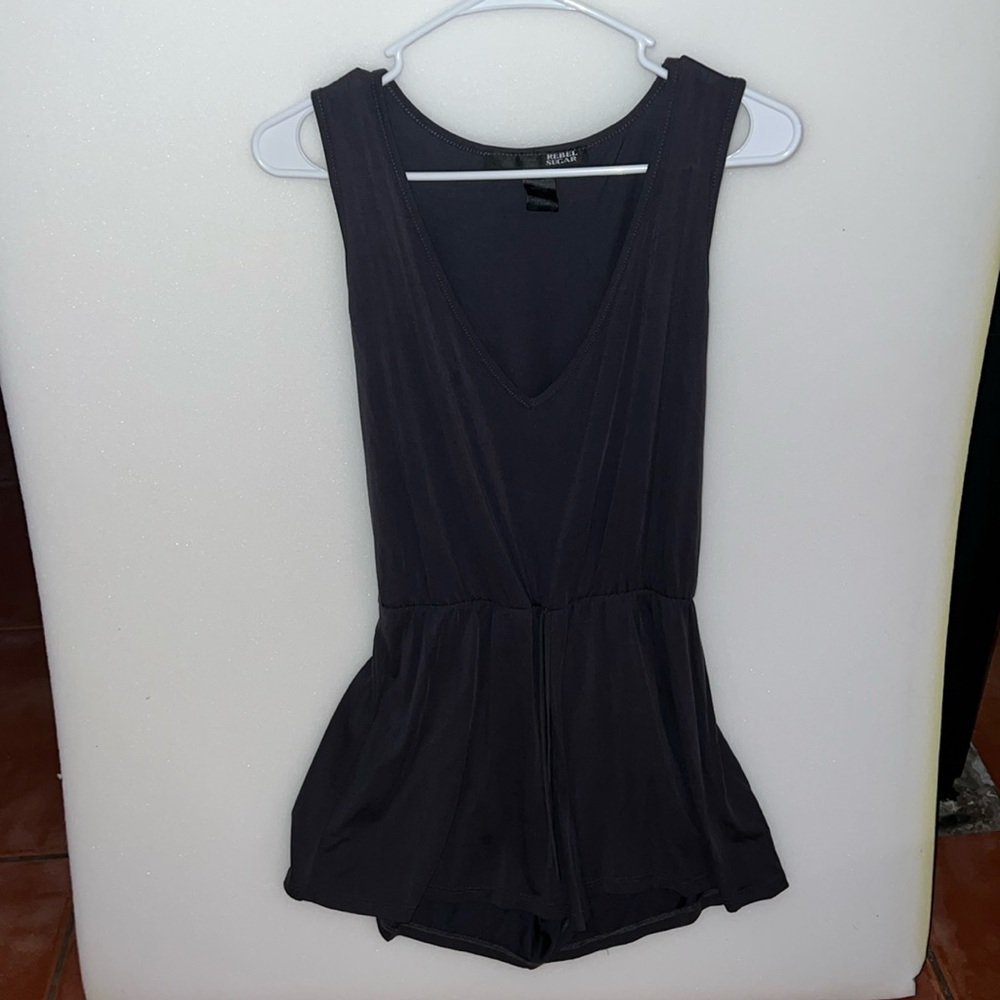 Dark Grey Simple Romper